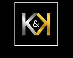 K&K logo, silver and gold design