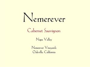 Nemerever Cabernet Sauvignon label, Napa Valley winery